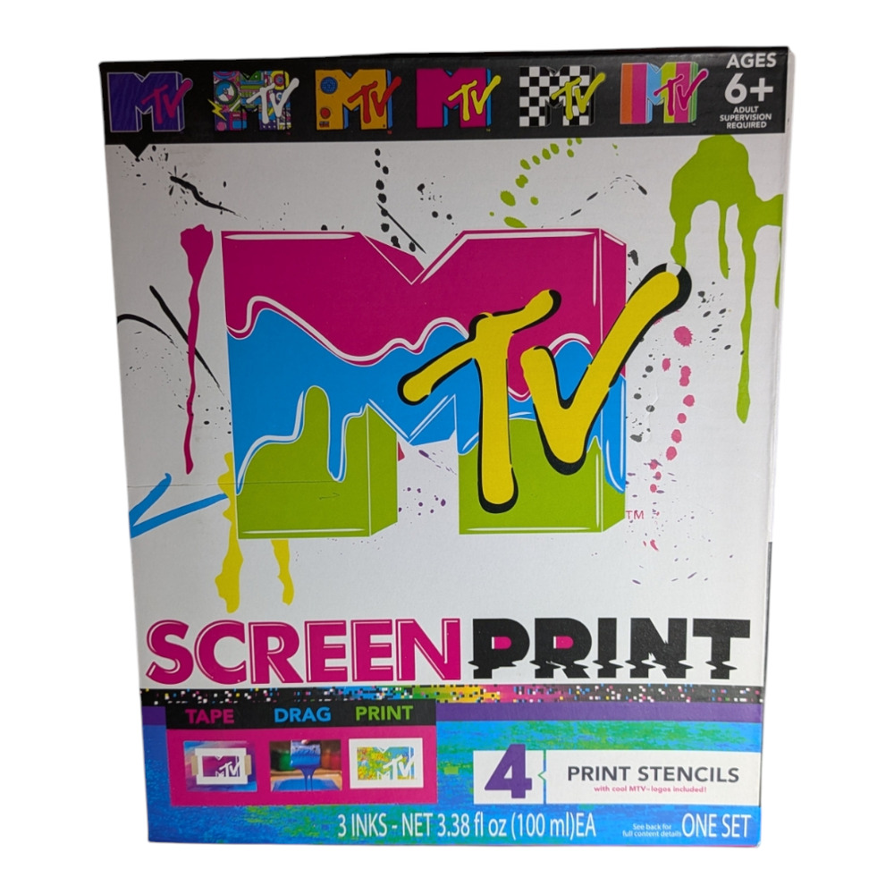 MTV Screen Printing -DIY Kit 4 Print MTV Logo Stencils - Brand New